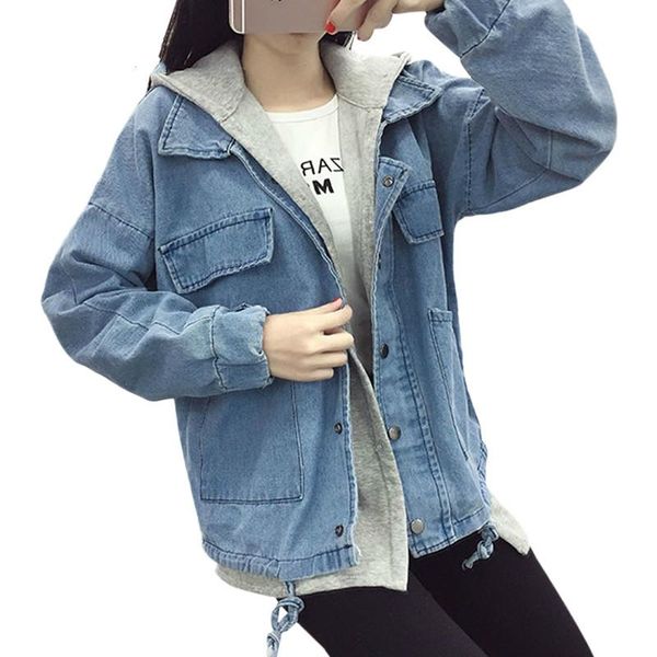 women's jackets fashion patchwork hooded denim women 2021 autumn winter jeans hoodies outerwear loose casual coats female streetwear, Black;brown
women's jackets fashion patchwork hooded denim women 2021 autumn winter jeans hoodies outerwear loose casual coats female streetwear, Black;brown