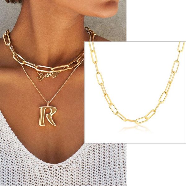 chains bohemian paperclip chain women necklace rectangle link hera choker collar stainless steel gold /silver color
chains bohemian paperclip chain women necklace rectangle link hera choker collar stainless steel gold /silver color