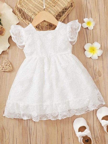 baby floral embroidered flutter sleeve button back ruffle hem dress she, Red;yellow
baby floral embroidered flutter sleeve button back ruffle hem dress she, Red;yellow