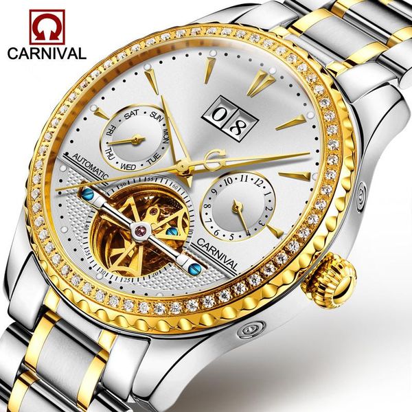 wristwatches carnival tourbillon automatic watch men luxury diamond mechanical watches luminous hands wrist mens clock erkek kol saati, Slivery;brown
wristwatches carnival tourbillon automatic watch men luxury diamond mechanical watches luminous hands wrist mens clock erkek kol saati, Slivery;brown