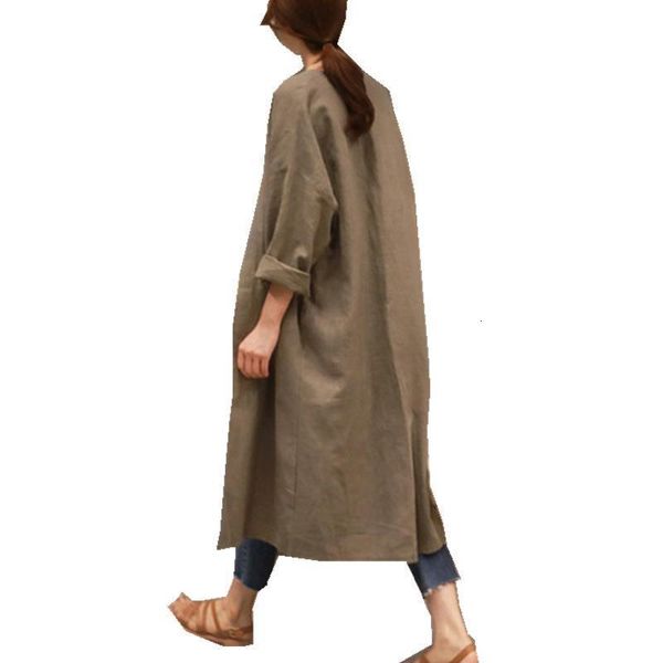 spring new cotton and hemp long-sleeved cardigan women long loose leisure large cotton and linen collarless shirt jacket, Tan;black
spring new cotton and hemp long-sleeved cardigan women long loose leisure large cotton and linen collarless shirt jacket, Tan;black