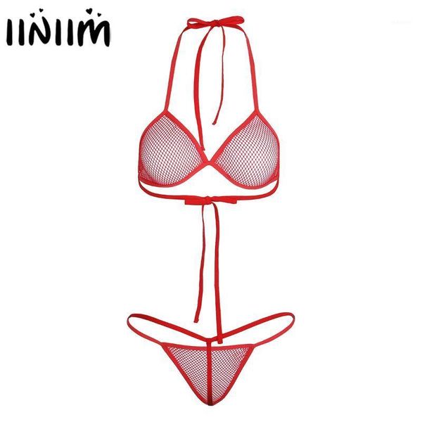 iiniim women femme lingerie bikini set evening party bikini see-through fishnet bra with g-string underwear swimwears1, White;black
iiniim women femme lingerie bikini set evening party bikini see-through fishnet bra with g-string underwear swimwears1, White;black