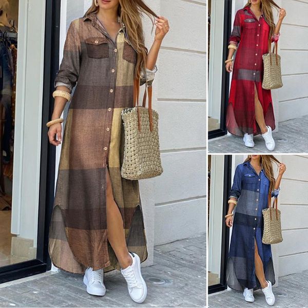 zanzea 2020 fashion female longue robe women autumn vintage long sleeves maxi shirt dress casual plaid vestidos plus size 5xl, White;black
zanzea 2020 fashion female longue robe women autumn vintage long sleeves maxi shirt dress casual plaid vestidos plus size 5xl, White;black