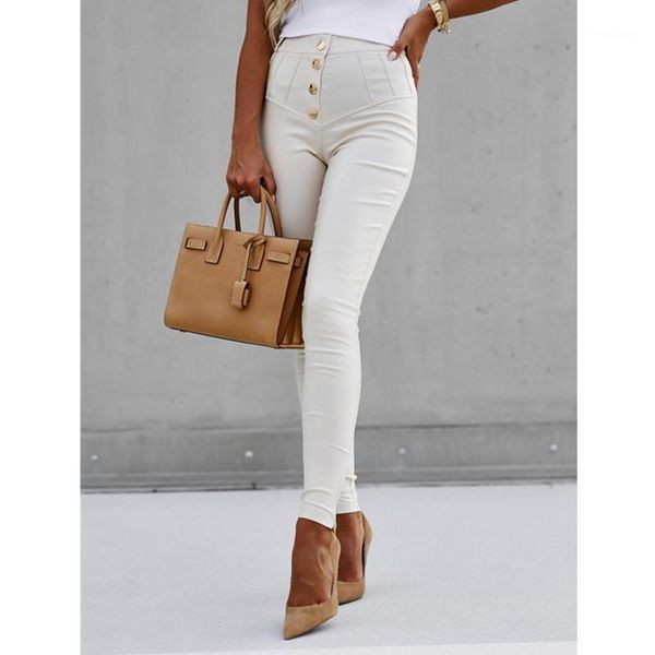 women high wasit pencil pants solid skinny bodycon white pants button up trousers1, Black;white
women high wasit pencil pants solid skinny bodycon white pants button up trousers1, Black;white