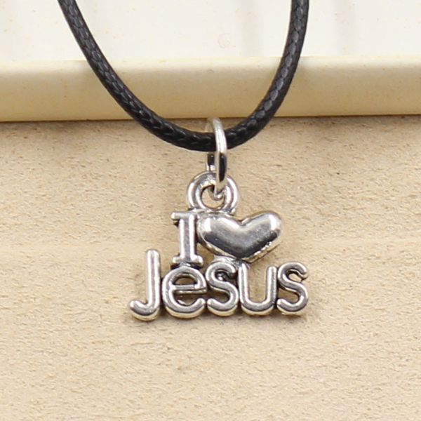 tibetan silver color pendant i love jesus necklace choker charm black leather cord factory price handmade jewelry dsxl
tibetan silver color pendant i love jesus necklace choker charm black leather cord factory price handmade jewelry dsxl