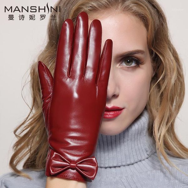 genuine leather gloves add velvet thicken keep warm touch screen gloves sheepskin women' fashion telefingers 0981, Blue;gray
genuine leather gloves add velvet thicken keep warm touch screen gloves sheepskin women' fashion telefingers 0981, Blue;gray