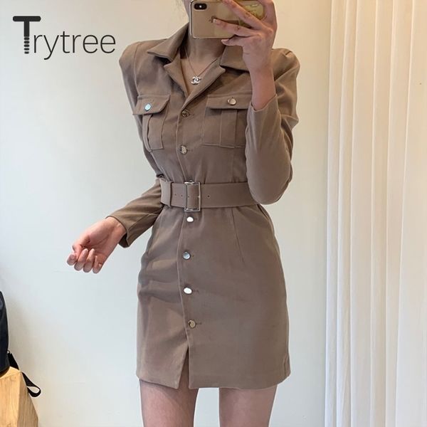 trytree autumn winter women casual dress turn-down collar single breasted pockets belt 5 colour slim fit fashion mini dress 201027, Black;gray
trytree autumn winter women casual dress turn-down collar single breasted pockets belt 5 colour slim fit fashion mini dress 201027, Black;gray