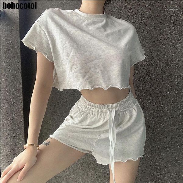2020 summer ins style women's solid color exposed navel wood ear t-shirt shorts pants suit female1, White
2020 summer ins style women's solid color exposed navel wood ear t-shirt shorts pants suit female1, White
