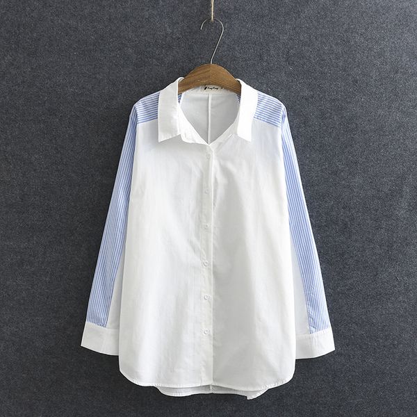 xl-4xl plus size blue long stripe a-line strip blouse officewear elegant blouses 4dec, White
xl-4xl plus size blue long stripe a-line strip blouse officewear elegant blouses 4dec, White