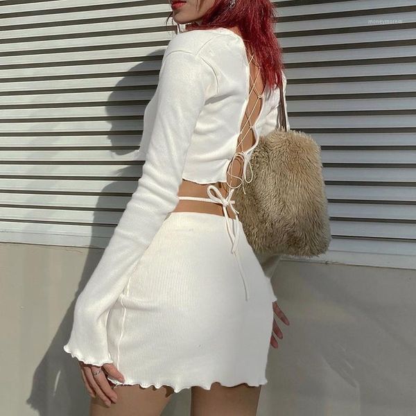 women's tracksuits yuqung 2 pieces set women 2021 long sleeve lace up crop and bandage skirt autumn streetwear tracksuit white party cl, Gray
women's tracksuits yuqung 2 pieces set women 2021 long sleeve lace up crop and bandage skirt autumn streetwear tracksuit white party cl, Gray