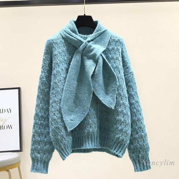 scarf sweater for women loose outer wear 2020 autumn and winter new korean style lazy style knitwear pullover jumpers femme, White;black
scarf sweater for women loose outer wear 2020 autumn and winter new korean style lazy style knitwear pullover jumpers femme, White;black