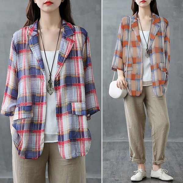 women's autumn coats zanzea stylish plaid blazers casual lapel single button outerwears female check plus size tunic y201026, White;black
women's autumn coats zanzea stylish plaid blazers casual lapel single button outerwears female check plus size tunic y201026, White;black