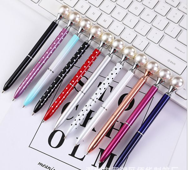 11 Color Pearl Ball Pens Ballpen Fashion Girl Big Pearl Ballpoint Pens Pens For School Stationery Office Supplies Dhl