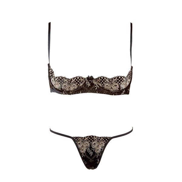 women's underwear floral embroidered lingerie sets adjustable straps sissy underwired bra with g-string t-back briefs, Red;black
women's underwear floral embroidered lingerie sets adjustable straps sissy underwired bra with g-string t-back briefs, Red;black