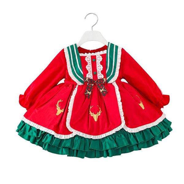 girl's dresses 2021 baby infant toddler girl long sleeve red vintage christmas deer party year for kids girls 1 2 3 4 5 years, Red;yellow
girl's dresses 2021 baby infant toddler girl long sleeve red vintage christmas deer party year for kids girls 1 2 3 4 5 years, Red;yellow