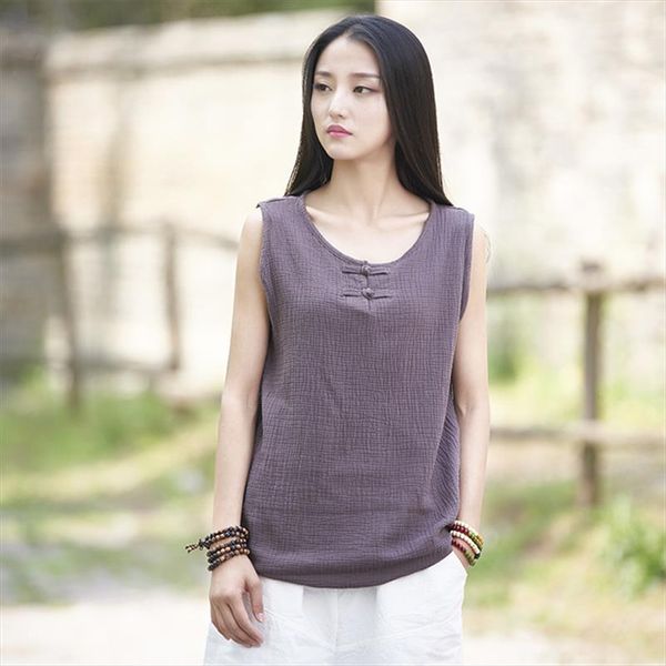 women cotton linen t shirts sleeveless o neck 2021 summer new vintage button 6 color brief casual women t shirts, White
women cotton linen t shirts sleeveless o neck 2021 summer new vintage button 6 color brief casual women t shirts, White