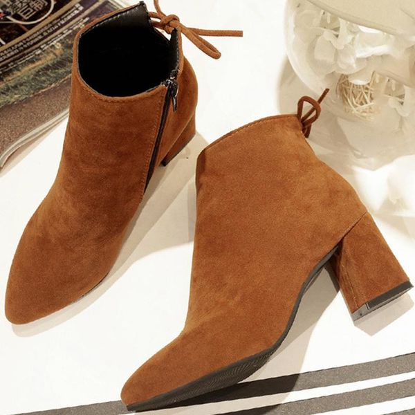 women boots pointed toe high heel ankle boots for women shoes faux suede winter autumn zipper booties plus size 35-43, Black
women boots pointed toe high heel ankle boots for women shoes faux suede winter autumn zipper booties plus size 35-43, Black