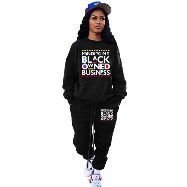 women blacks owned business letters print tracksuit crew neck hoodie pants two piece outfits casual sweater trousers sport suit e121602, White
women blacks owned business letters print tracksuit crew neck hoodie pants two piece outfits casual sweater trousers sport suit e121602, White