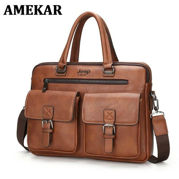 fashion men briefcases leather handbag men 's business messenger bag two pocket soft handle lapbags split leather 14 inches
fashion men briefcases leather handbag men 's business messenger bag two pocket soft handle lapbags split leather 14 inches