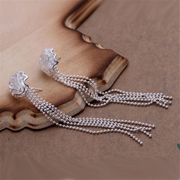 beautiful roses beads chain silver color stud earrings classic burst models silver jewelry wedding e048 h sqcsft, Golden 
beautiful roses beads chain silver color stud earrings classic burst models silver jewelry wedding e048 h sqcsft, Golden