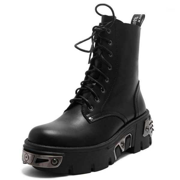 genuine leather punk style platform women ankle boots motorcycle booties fashion chunky shoes metal trim big size 34-42 heel 6cm1, Black
genuine leather punk style platform women ankle boots motorcycle booties fashion chunky shoes metal trim big size 34-42 heel 6cm1, Black