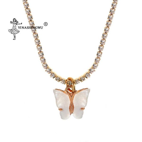 new hip-hop punk trend color butterfly pendant necklace fashion creative wild rhinestone chain ladies necklace choker as a gift, Silver
new hip-hop punk trend color butterfly pendant necklace fashion creative wild rhinestone chain ladies necklace choker as a gift, Silver