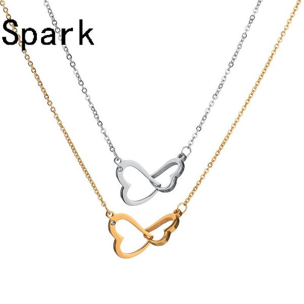 double heart pendant necklace 316l stainless steel 3 colors pendant necklace for women birthday gift bijoux, Silver
double heart pendant necklace 316l stainless steel 3 colors pendant necklace for women birthday gift bijoux, Silver
