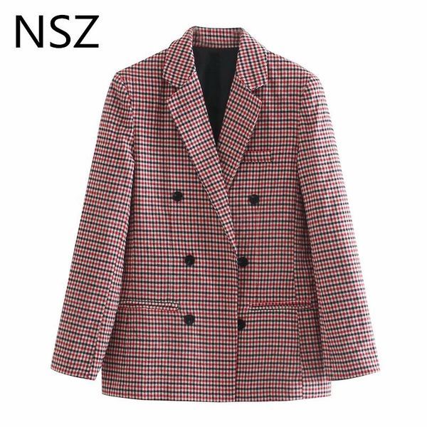 nsz women elegant plaid blazer long sleeve double breasted slim check coat office work lattice suit jacket houndstooth outerwear 201114, White;black
nsz women elegant plaid blazer long sleeve double breasted slim check coat office work lattice suit jacket houndstooth outerwear 201114, White;black