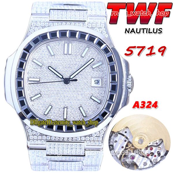 2022 twf 5719 pp324 a324 automatic mens watch paved fully iced out diamonds black dial t diamond bezel stick stainless steel bracelet eterni, Slivery;brown
2022 twf 5719 pp324 a324 automatic mens watch paved fully iced out diamonds black dial t diamond bezel stick stainless steel bracelet eterni, Slivery;brown