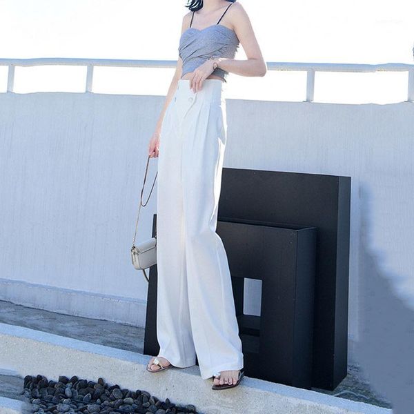 women's pants & capris spring high waist loose all-match casual straight-leg women fashion simple solid color button wide leg female pa, Black;white
women's pants & capris spring high waist loose all-match casual straight-leg women fashion simple solid color button wide leg female pa, Black;white