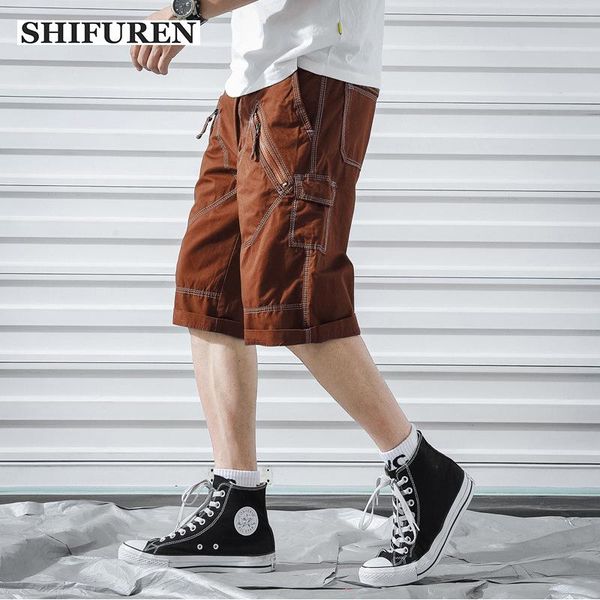 men's shorts shifuren 2021 summer men cotton cargo multi-pocket loose fit causal baggy overalls knee-length plus size 29-40, White;black
men's shorts shifuren 2021 summer men cotton cargo multi-pocket loose fit causal baggy overalls knee-length plus size 29-40, White;black