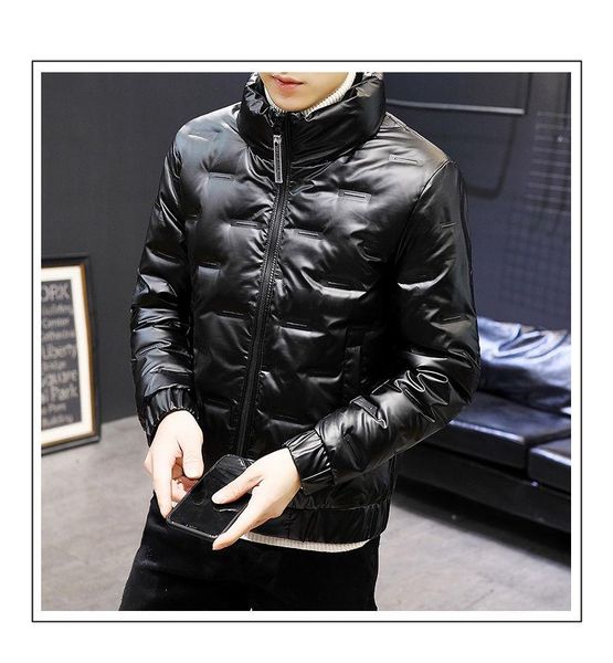 men's down & parkas japanese cotton coat korean winter short standing collar shiny fashion 2021, Black
men's down & parkas japanese cotton coat korean winter short standing collar shiny fashion 2021, Black