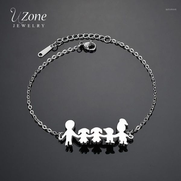 uzone simple stainless steel family bracelet mama dad girl boy daughter son hand in hand chain bracelet bangle jewelry for women1, Black
uzone simple stainless steel family bracelet mama dad girl boy daughter son hand in hand chain bracelet bangle jewelry for women1, Black