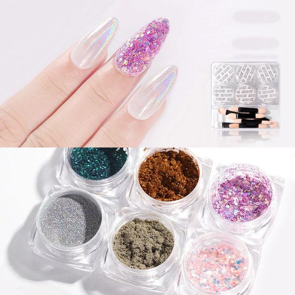 nail glitter 6 box/set magic powder mirror effects shine nails sequins pigment art decoration tools, Silver;gold
nail glitter 6 box/set magic powder mirror effects shine nails sequins pigment art decoration tools, Silver;gold