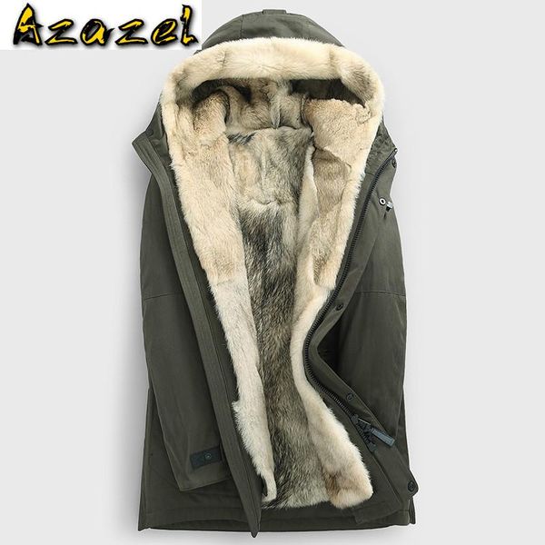 men's leather & faux azazel winter parka real fur coat men long jacket hooded natural wolf liner mens jackets and coats parkas kj3443, Black
men's leather & faux azazel winter parka real fur coat men long jacket hooded natural wolf liner mens jackets and coats parkas kj3443, Black