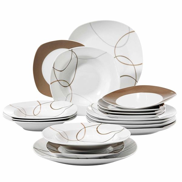 veweet nikita 18-piece ceramic porcelain kitchen dinner plates set tableware set with dinner plate,dessert plate,deep soup plate 201217
veweet nikita 18-piece ceramic porcelain kitchen dinner plates set tableware set with dinner plate,dessert plate,deep soup plate 201217