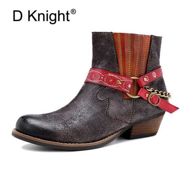 metal chain ankle boots ladies shoes zipper printed pattern genuine leather women's western boots soft women botines mujer 2020, Black
metal chain ankle boots ladies shoes zipper printed pattern genuine leather women's western boots soft women botines mujer 2020, Black