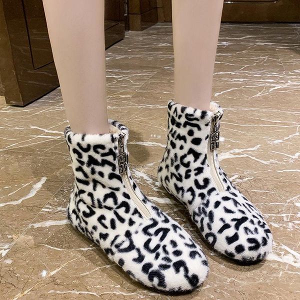 leopard women short boots non-slip plush ladies botas mujer female lace-up shoes flats platform zipper furry footwear fashion, Black
leopard women short boots non-slip plush ladies botas mujer female lace-up shoes flats platform zipper furry footwear fashion, Black