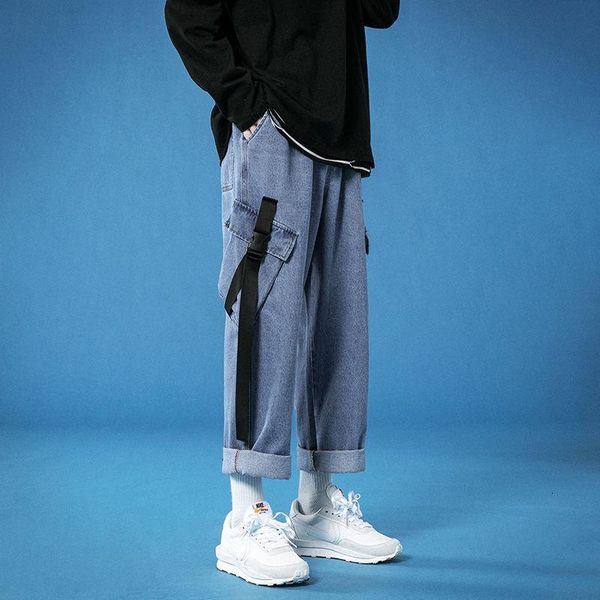 men's jeans spring overalls for men casual fashion loose sports straight pants multi-pocket design streetwear male trousers oversize, Blue
men's jeans spring overalls for men casual fashion loose sports straight pants multi-pocket design streetwear male trousers oversize, Blue