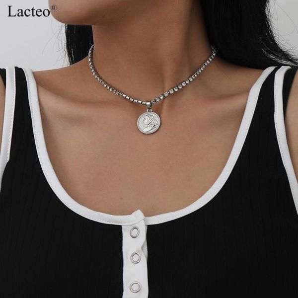 pendant necklaces lacteo vintage shiny rhinestone chain choker necklace jewelry retro gold color carved coin virgin mary, Silver
pendant necklaces lacteo vintage shiny rhinestone chain choker necklace jewelry retro gold color carved coin virgin mary, Silver