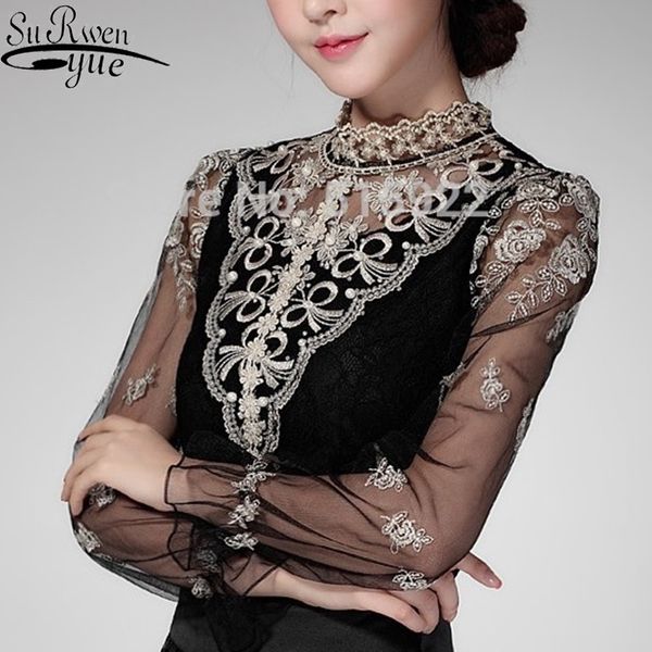 new spring mesh lace female long-sleeved sheer women blouses slim elegant plus size beaded floral lace shirt 980f35 y200828, White
new spring mesh lace female long-sleeved sheer women blouses slim elegant plus size beaded floral lace shirt 980f35 y200828, White