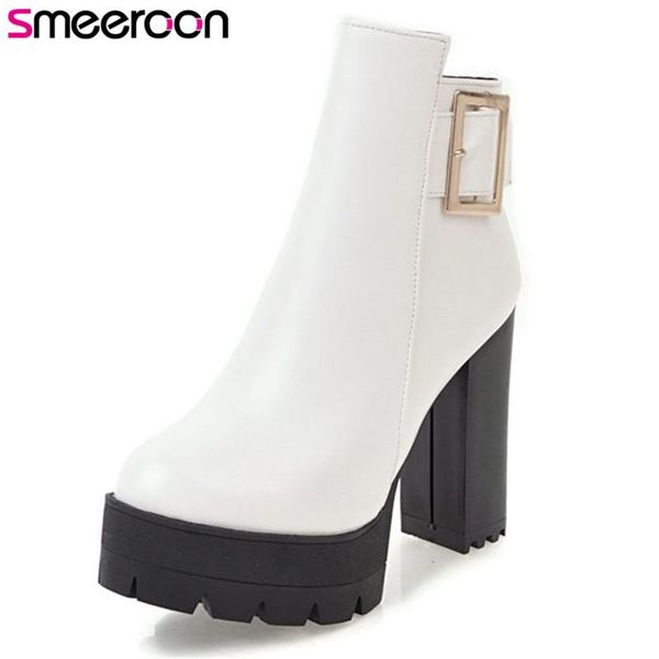 smeeroon ankle boots for women autumn winter boots super high heels women zip+buckle round toe big size 33-43, Black
smeeroon ankle boots for women autumn winter boots super high heels women zip+buckle round toe big size 33-43, Black