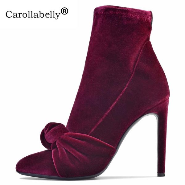 stretch velvet bowtie knot pointed toe ankle boot stilettos high heels women autumn winter boots big size, Black
stretch velvet bowtie knot pointed toe ankle boot stilettos high heels women autumn winter boots big size, Black