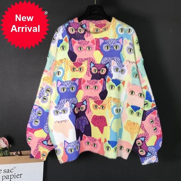 2020 outono inverno nova chegada feminina solto gato dos desenhos animados colorido malha pullovers manga longa o pescoo camisola de, White;black
2020 outono inverno nova chegada feminina solto gato dos desenhos animados colorido malha pullovers manga longa o pescoo camisola de, White;black