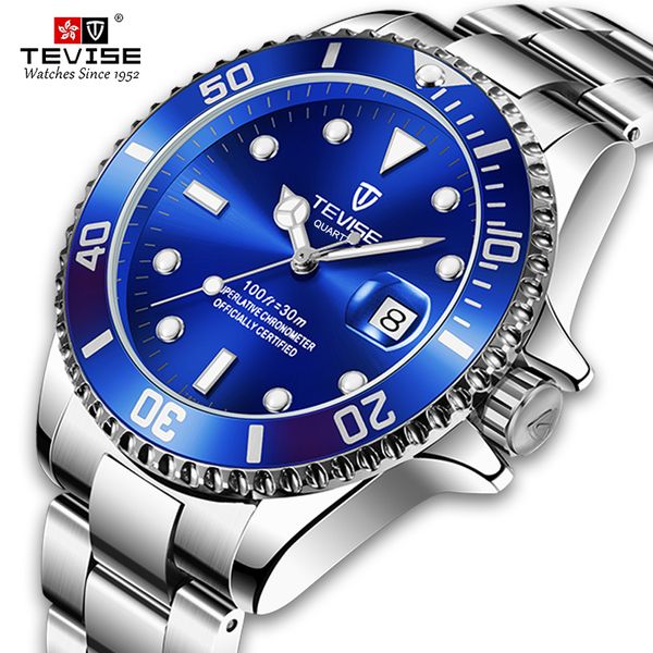 tevise fashion men automatic date quartz watch calendar waterproof business mens watches stainless steel band male clock, Slivery;brown
tevise fashion men automatic date quartz watch calendar waterproof business mens watches stainless steel band male clock, Slivery;brown