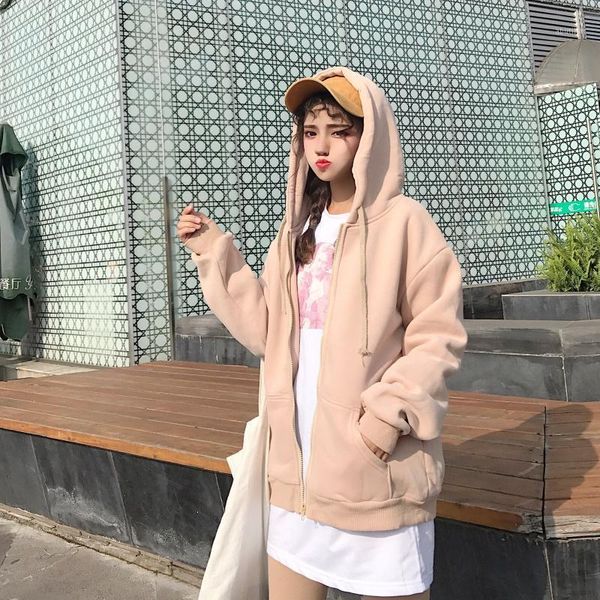 women's jackets women zip up hooded jacket korean style for ladies ulzzang harajuku long sleeve hoodie clothes spring winter1, Black;brown
women's jackets women zip up hooded jacket korean style for ladies ulzzang harajuku long sleeve hoodie clothes spring winter1, Black;brown