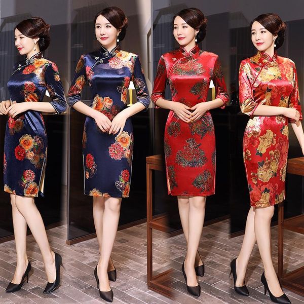 ethnic clothing chinese traditional mini cheongsam women velvet dress prom qipao size -5xl, Red
ethnic clothing chinese traditional mini cheongsam women velvet dress prom qipao size -5xl, Red