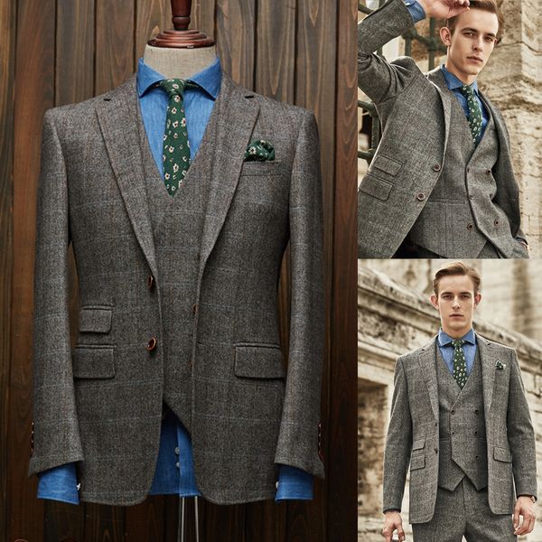 mens blazers glen plaid groom tuxedos two-button groomsmen custom made man suit handsome wedding 3 pcs suits (jacket+vest+pants), Black;gray
mens blazers glen plaid groom tuxedos two-button groomsmen custom made man suit handsome wedding 3 pcs suits (jacket+vest+pants), Black;gray
