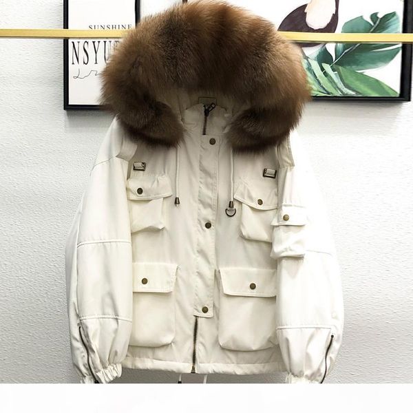 90% white duck down jacket real raccoon fur hooded 2020 female thicken warm winter down coat women short loose feather snow coat t200831, Black
90% white duck down jacket real raccoon fur hooded 2020 female thicken warm winter down coat women short loose feather snow coat t200831, Black
