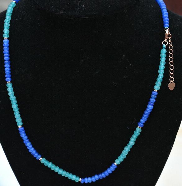 chains 2x4mm faceted aquamarine sapphire rondelle gemstone beads necklace 18'', Silver
chains 2x4mm faceted aquamarine sapphire rondelle gemstone beads necklace 18'', Silver